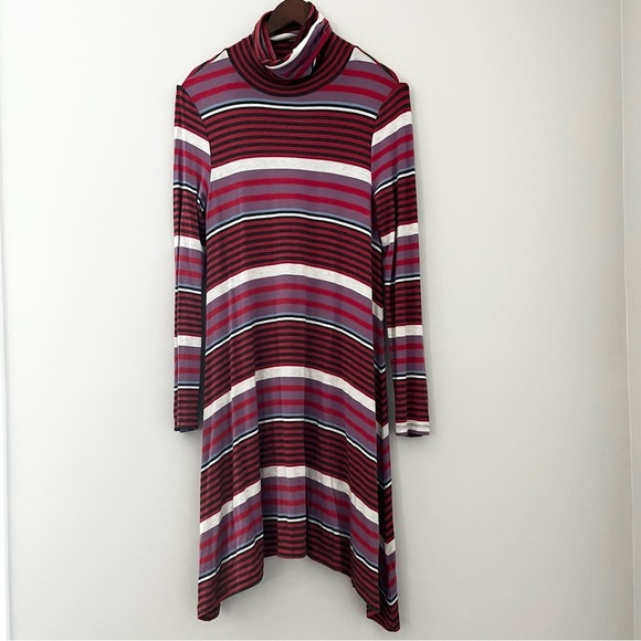 Maeve Anthropologie Striped Knit Turtleneck Dress - Picture 2 of 8